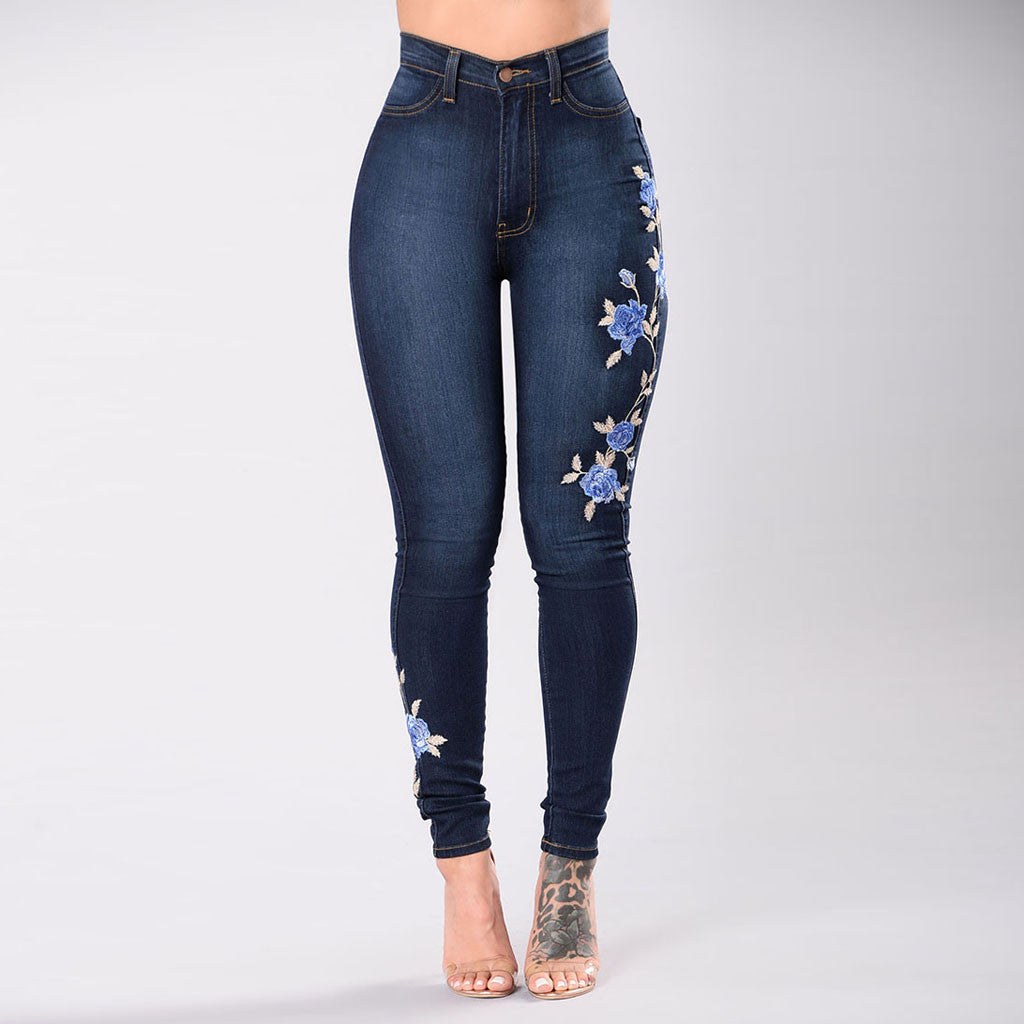 Embroidered Skinny Jeans