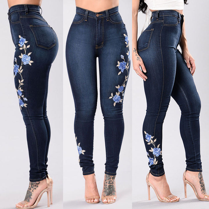 Embroidered Skinny Jeans