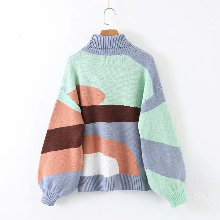 Multicolor Turtleneck Sweater