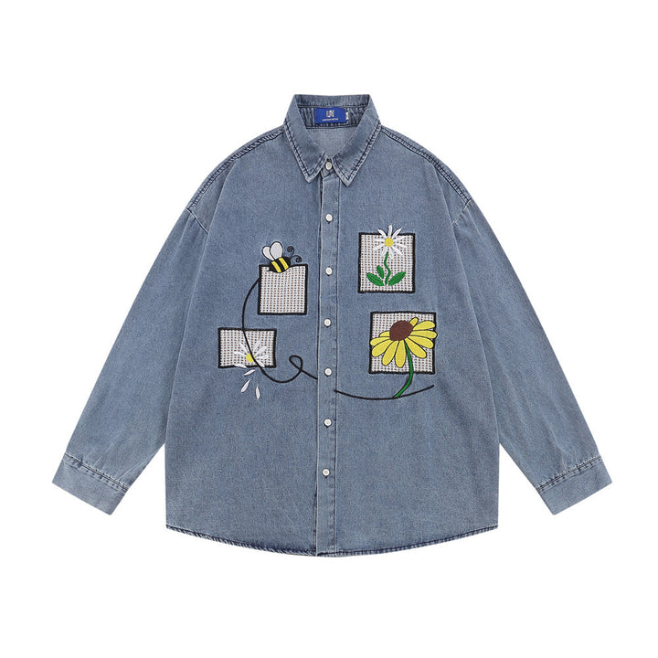 Garden Buzz Embroidered Denim Jacket