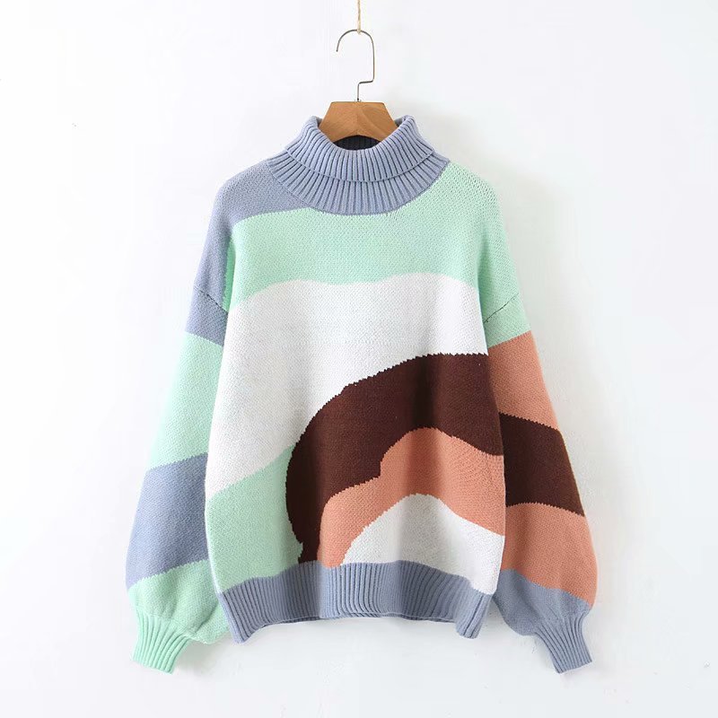 Multicolor Turtleneck Sweater