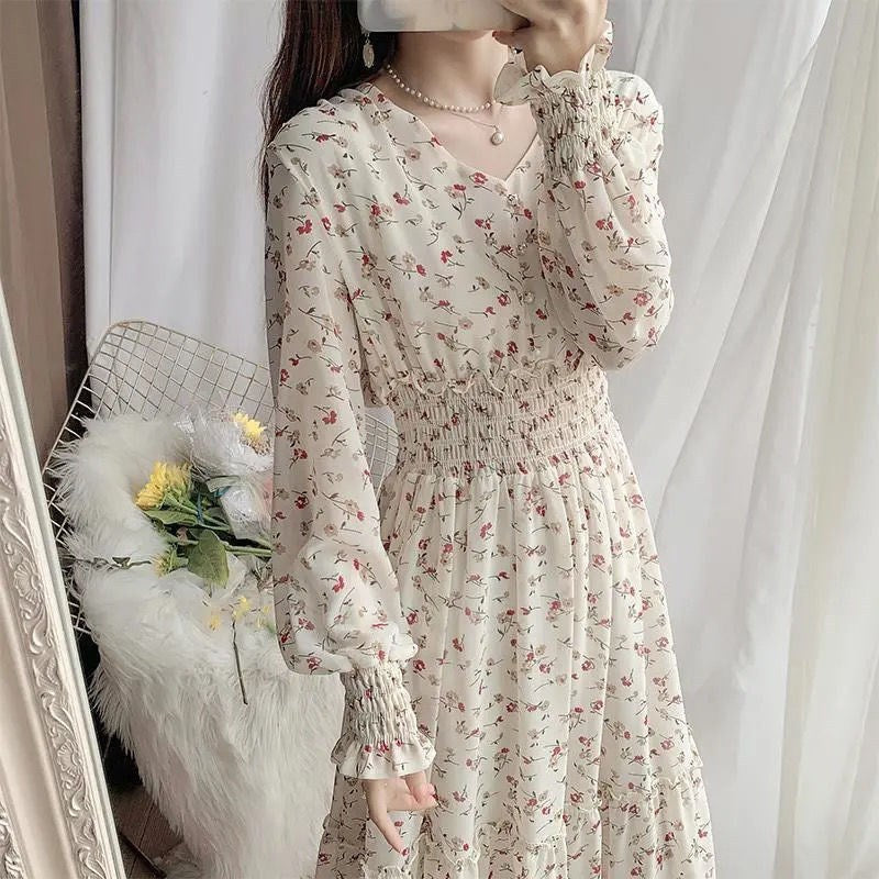 Whispering Blossom Smocked Midi Dress