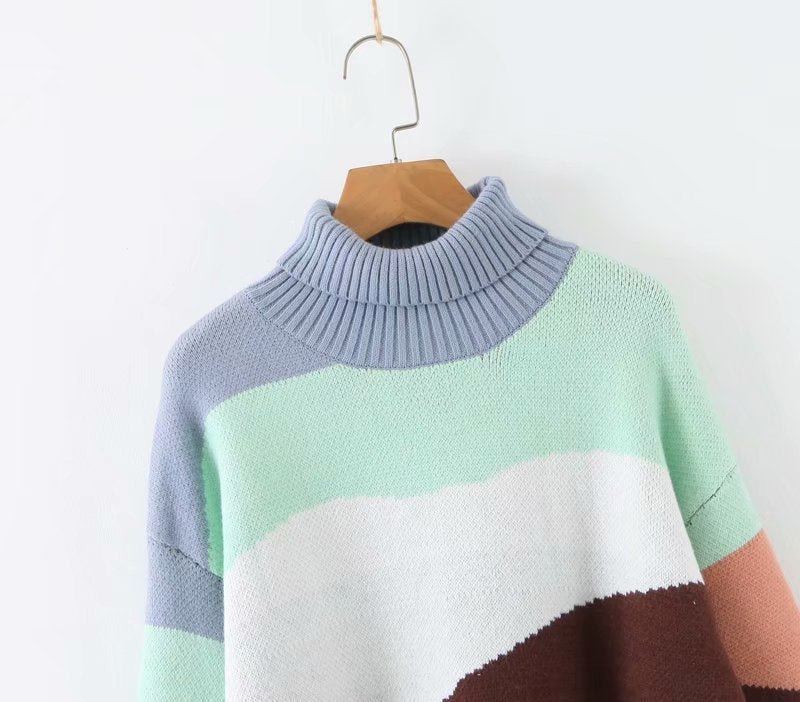 Multicolor Turtleneck Sweater