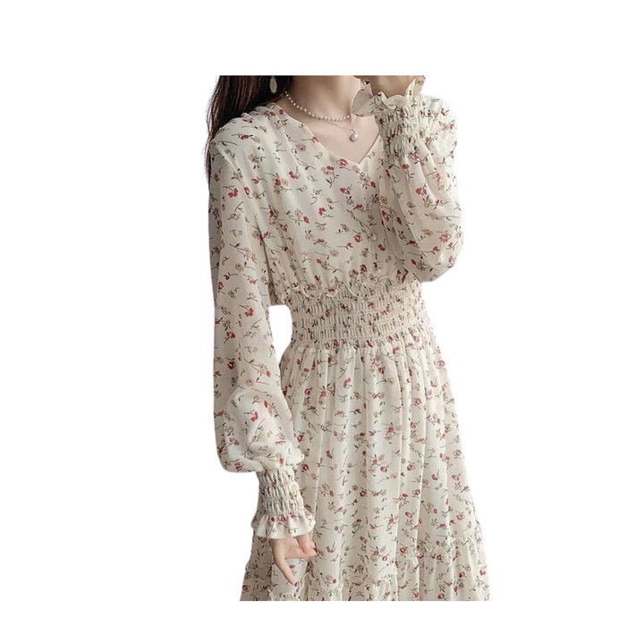 Whispering Blossom Smocked Midi Dress